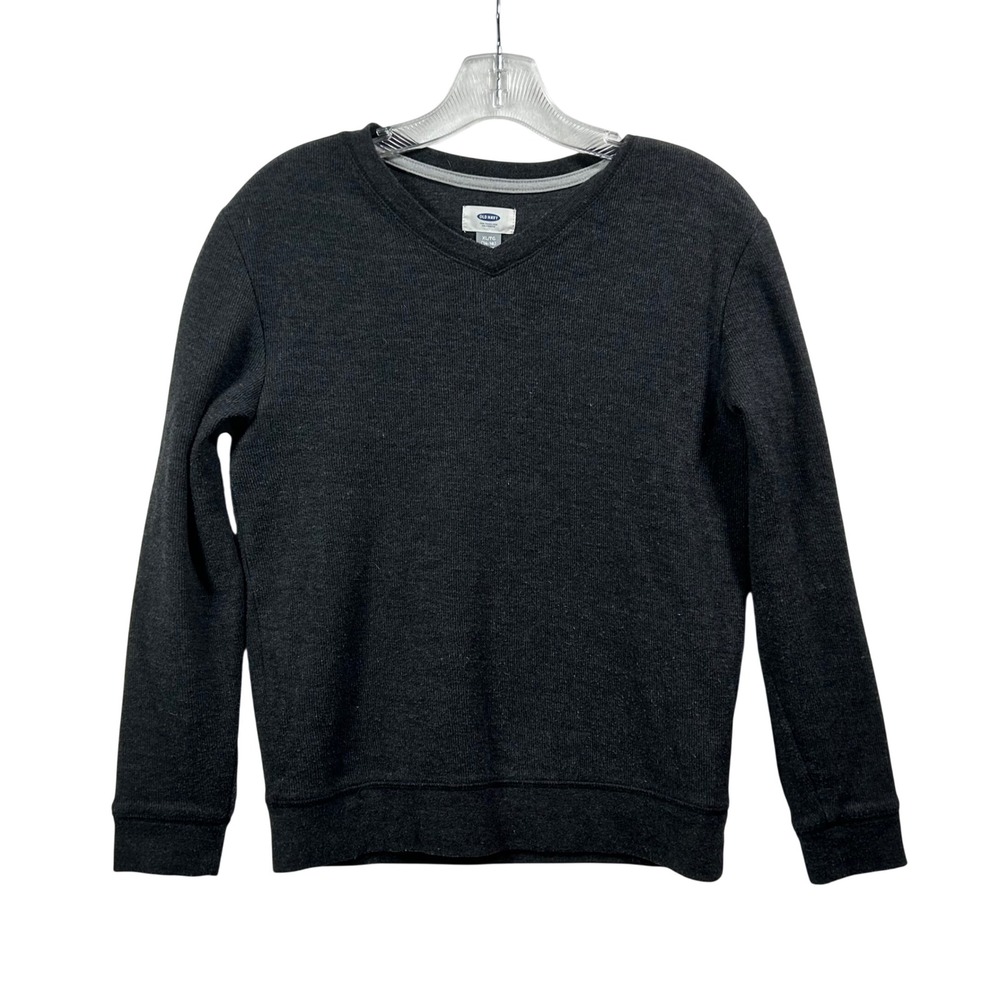 Old Navy Boys XL 14-16 Charcoal Gray‎ V-Neck Pullover Sweatshirt Long Sleeve
